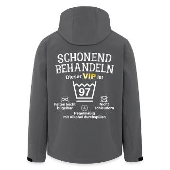 97. Geburtstag Schonend Behandeln 97 VIP ist 97 - Recycelte Männer Softshell-Jacke von Stanley/Stella - Schwarz - Hinten - AI Model Male 185 light (185cm)