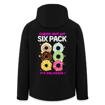 Regarde mon pack de six ! - Donuts - Veste softshell homme en polyester recyclé Stanley/Stella - noir - Dos - AI Model Male 185 light (185cm)