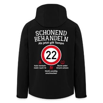 22. Geburtstag Schonend Behandeln 22 Tempolimit 22 - Recycelte Männer Softshell-Jacke von Stanley/Stella - Schwarz - Hinten - AI Model Male 185 light (185cm)