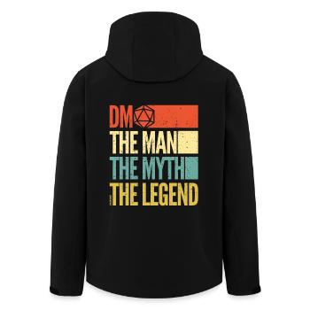 Donjons dragons - DM the man the myth the legend - Men’s Recycled Softshell Jacket by Stanley/Stella - black - Back - AI Model Male 185 light (185cm)