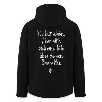 Du Bist Schön Aber Tüte Über Deinen Charakter - Recycelte Männer Softshell-Jacke von Stanley/Stella - Schwarz - Hinten - AI Model Male 185 light (185cm)