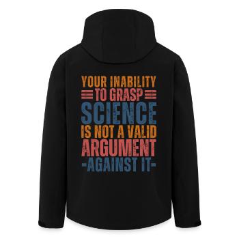 Vintage Your inability to grasp science Is Not - Men’s Recycled Softshell Jacket by Stanley/Stella - black - Back - AI Model Male 185 light (185cm)