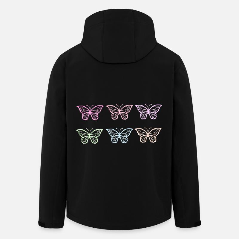 Cute Butterflies Pattern - Men’s Recycled Softshell Jacket by Stanley/Stella - black