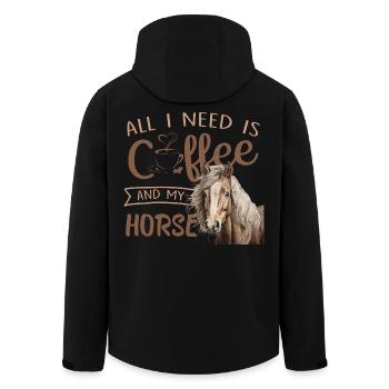 tout ce dont j’ai besoin, c’est du café et mon cheval - Veste softshell homme en polyester recyclé Stanley/Stella - noir - Dos - AI Model Male 185 light (185cm)