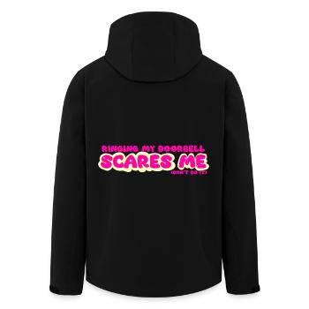 Don't ring my doorbell, it scares me - Men’s Recycled Softshell Jacket by Stanley/Stella - black - Back - AI Model Male 185 light (185cm)