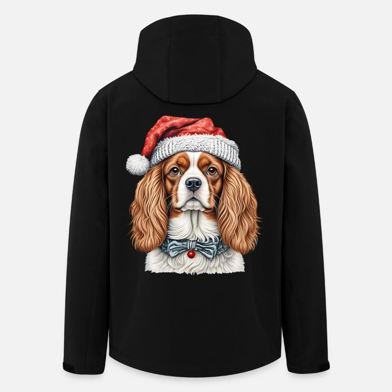 Cavalier King Charles Épagneul Noël - Veste softshell homme en polyester recyclé Stanley/Stella - noir