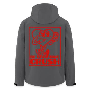 Retro mascot heart be your crush petiteToulon - Men’s Recycled Softshell Jacket by Stanley/Stella - black - Back - AI Model Male 185 light (185cm)