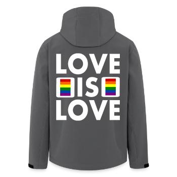 Love is love - Veste softshell homme en polyester recyclé Stanley/Stella - noir - Dos - AI Model Male 185 light (185cm)