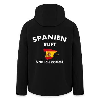 Spanien ich komme! - Recycelte Männer Softshell-Jacke von Stanley/Stella - Schwarz - Hinten - AI Model Male 185 light (185cm)