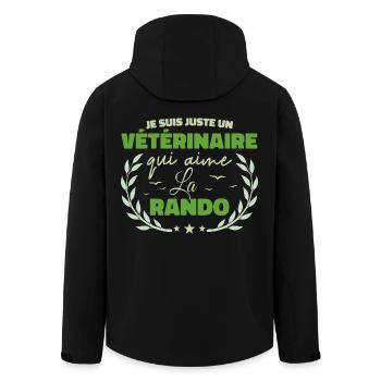 Fier d’être Vétérinaire et Passionné de la Rando - Veste softshell homme en polyester recyclé Stanley/Stella - noir - Dos - AI Model Male 185 light (185cm)