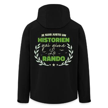 Fier d’être Historien et Passionné de la Randonnée - Veste softshell homme en polyester recyclé Stanley/Stella - noir - Dos - AI Model Male 185 light (185cm)