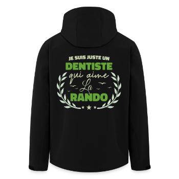Fier d’être Dentiste et Passionné de la Randonnée - Veste softshell homme en polyester recyclé Stanley/Stella - noir - Dos - AI Model Male 185 light (185cm)