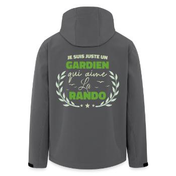 Fier d’être Gardien et Passionné de la Randonnée - Veste softshell homme en polyester recyclé Stanley/Stella - charbon - Dos - AI Model Male 185 light (185cm)