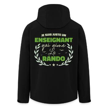 Fier d’être Enseignant et Passionné de la Randonné - Veste softshell homme en polyester recyclé Stanley/Stella - noir - Dos - AI Model Male 185 light (185cm)