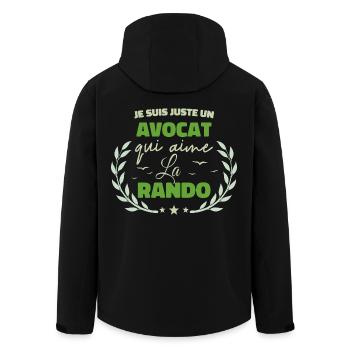 Fier d’être Avocat et Passionné de la Randonnée - Veste softshell homme en polyester recyclé Stanley/Stella - noir - Dos - AI Model Male 185 light (185cm)
