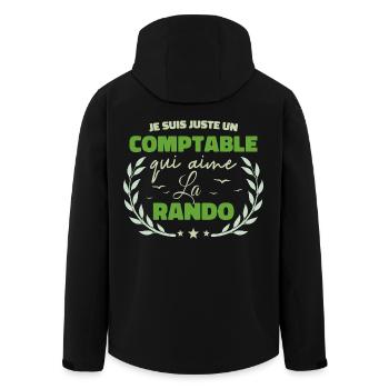 Fier d’être Comptable et Passionné de la Randonnée - Veste softshell homme en polyester recyclé Stanley/Stella - noir - Dos - AI Model Male 185 light (185cm)