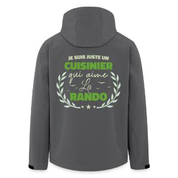 Fier d’être Cuisinier et Passionné de la Randonnée - Veste softshell homme en polyester recyclé Stanley/Stella - charbon - Dos - AI Model Male 185 light (185cm)