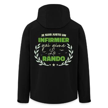 Fier d’être Infirmier et Passionné de la Randonnée - Veste softshell homme en polyester recyclé Stanley/Stella - noir - Dos - AI Model Male 185 light (185cm)