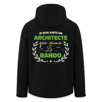 Fier d’être Architecte et Passionné de la Randonné - Veste softshell homme en polyester recyclé Stanley/Stella - noir - Dos - AI Model Male 185 light (185cm)