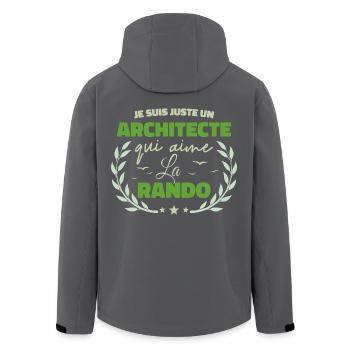 Fier d’être Architecte et Passionné de la Randonné - Veste softshell homme en polyester recyclé Stanley/Stella - charbon - Dos - AI Model Male 185 light (185cm)