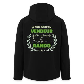 Fier d’être Vendeur et Passionné de la Randonnée - Veste softshell homme en polyester recyclé Stanley/Stella - noir - Dos - AI Model Male 185 light (185cm)