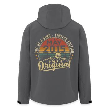 Mai 2015 Vintage Geburtstagsgeschenk Mai 2015 - Recycelte Männer Softshell-Jacke von Stanley/Stella - Schwarz - Hinten - AI Model Male 185 light (185cm)
