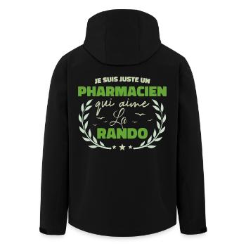 Fier d’être Pharmacien et Passionné de la Randonné - Veste softshell homme en polyester recyclé Stanley/Stella - noir - Dos - AI Model Male 185 light (185cm)