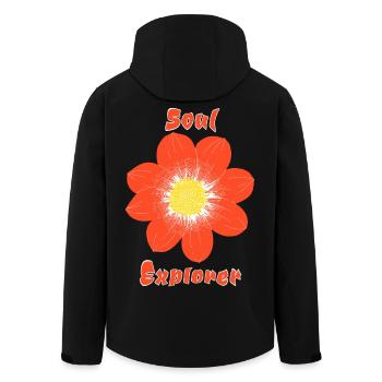 Seelen-Entdecker - Recycelte Männer Softshell-Jacke von Stanley/Stella - Schwarz - Hinten - AI Model Male 185 light (185cm)