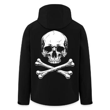 Crâne classique avec os croisés - Veste softshell homme en polyester recyclé Stanley/Stella - noir - Dos - AI Model Male 185 light (185cm)