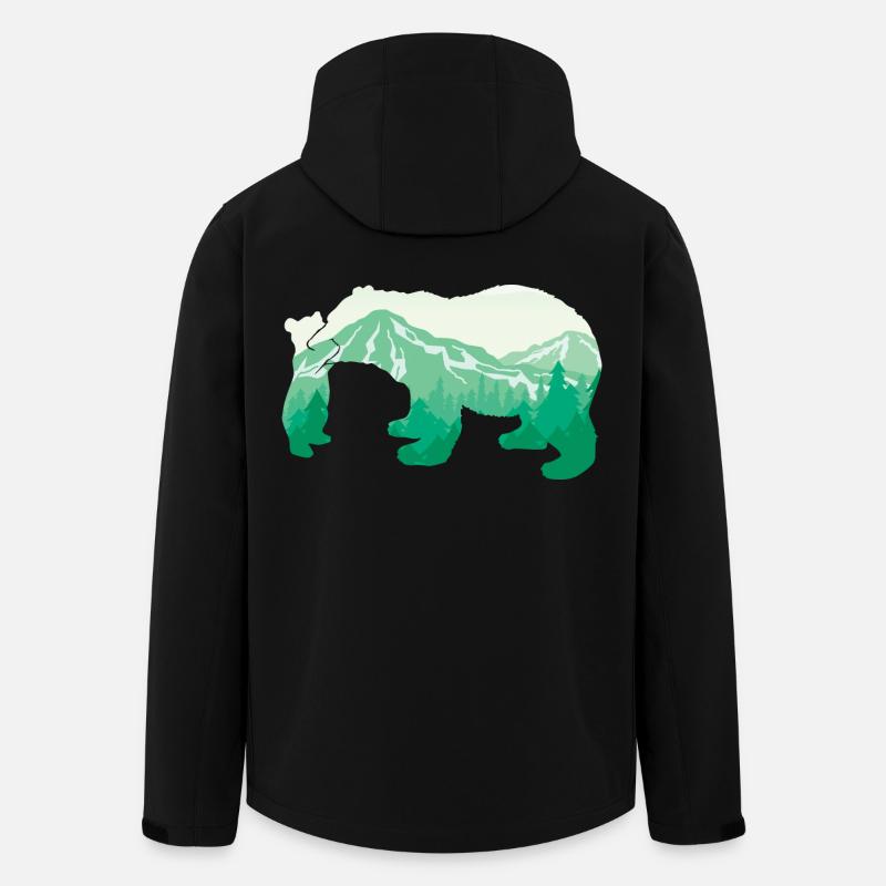 Bär - der große Bergbär Tier Liebhaber Geschenk - Recycelte Männer Softshell-Jacke von Stanley/Stella - Schwarz