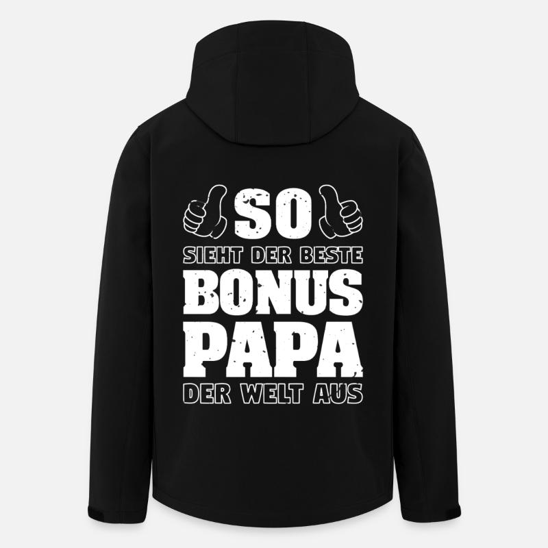 Bonus Papa Stiefvater Stiefpapa Vatertag Geschenk - Recycelte Männer Softshell-Jacke von Stanley/Stella - Schwarz