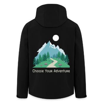 Retro Gaming Adventure - Men’s Recycled Softshell Jacket by Stanley/Stella - black - Back - AI Model Male 185 light (185cm)