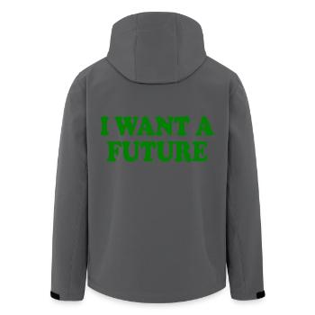 I want a future - Recycelte Männer Softshell-Jacke von Stanley/Stella - Schwarz - Hinten - AI Model Male 185 light (185cm)