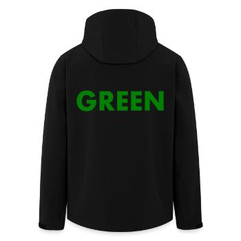 Green - Recycelte Männer Softshell-Jacke von Stanley/Stella - Schwarz - Hinten - AI Model Male 185 light (185cm)
