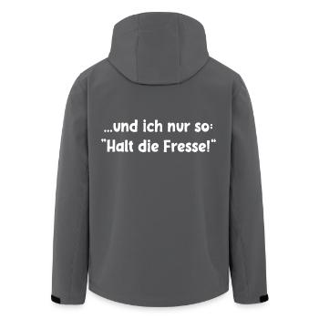 Halt die Fresse - Recycelte Männer Softshell-Jacke von Stanley/Stella - Anthrazit - Hinten - AI Model Male 185 light (185cm)