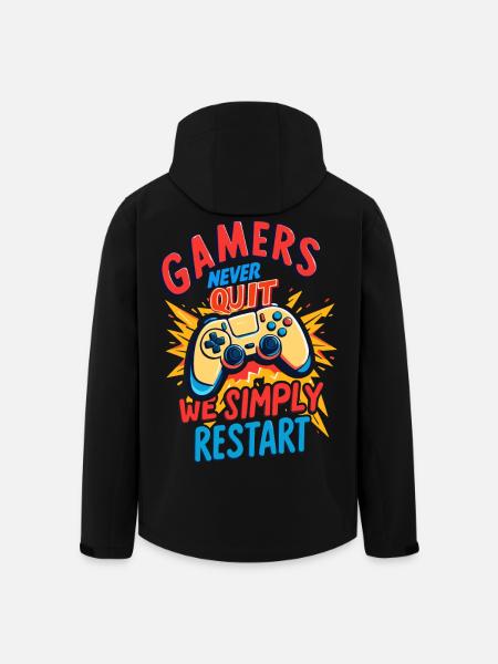 Gamers Never Quit - Men’s Recycled Softshell Jacket by Stanley/Stella - black