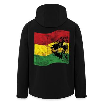 Lion Reggae Flag - Men’s Recycled Softshell Jacket by Stanley/Stella - black - Back - AI Model Male 185 light (185cm)
