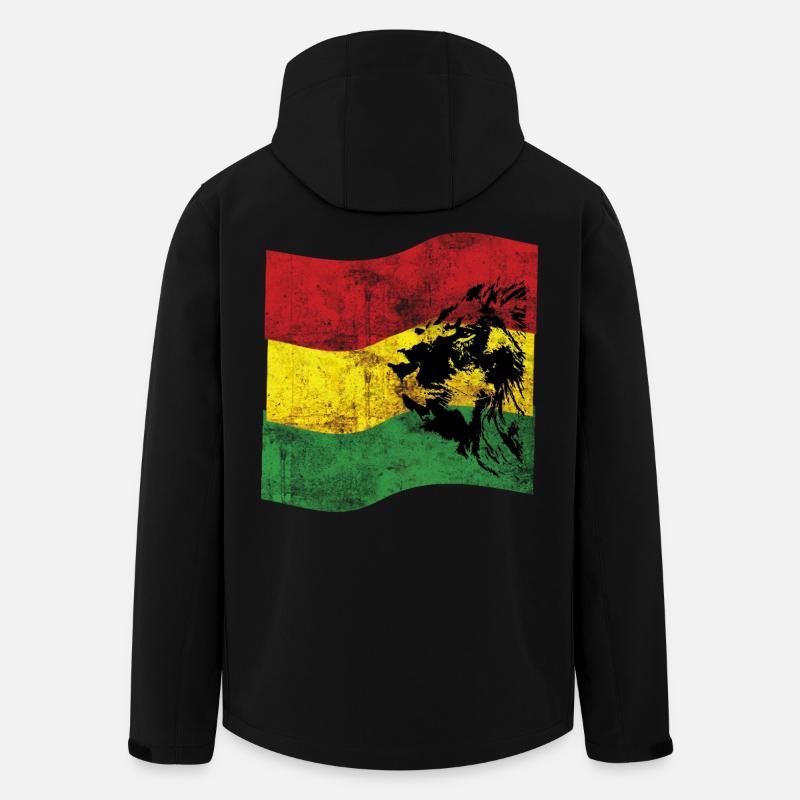 Lion Reggae Fahne - Recycelte Männer Softshell-Jacke von Stanley/Stella - Schwarz