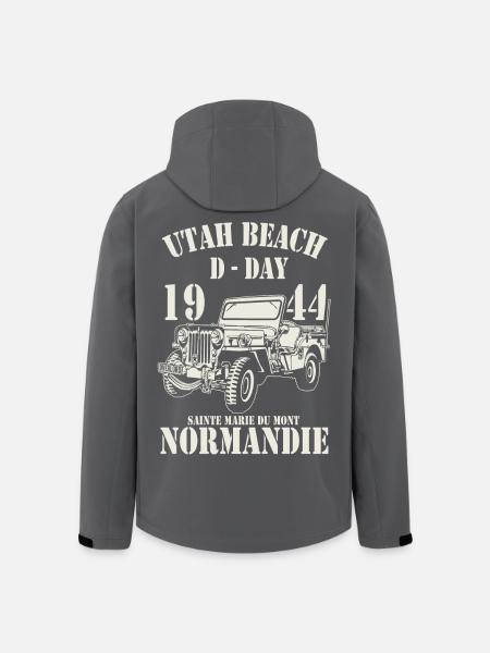 Utah Beach D-Day 1944 Normandie - Veste softshell homme en polyester recyclé Stanley/Stella - noir