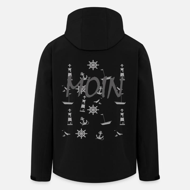 Maritime Symbole Moin - Recycelte Männer Softshell-Jacke von Stanley/Stella - Schwarz