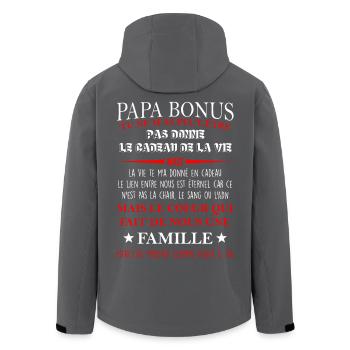 Papa bonus TU NE M’AS PEUT-ÊTRE PAS DONNE LE CADEA - Veste softshell homme en polyester recyclé Stanley/Stella - noir - Dos - AI Model Male 185 light (185cm)