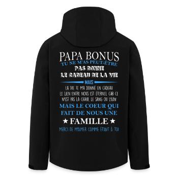 Papa bonus TU NE M’AS PEUT-ÊTRE PAS DONNE LE CADEA - Veste softshell homme en polyester recyclé Stanley/Stella - noir - Dos - AI Model Male 185 light (185cm)