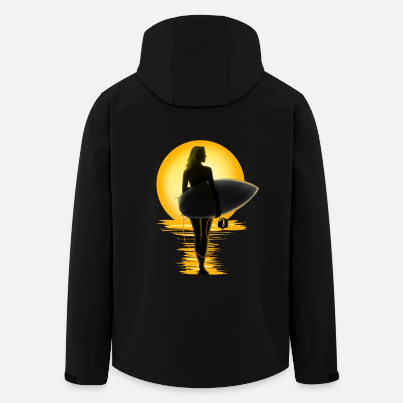 Surfing - Recycelte Männer Softshell-Jacke von Stanley/Stella - Schwarz