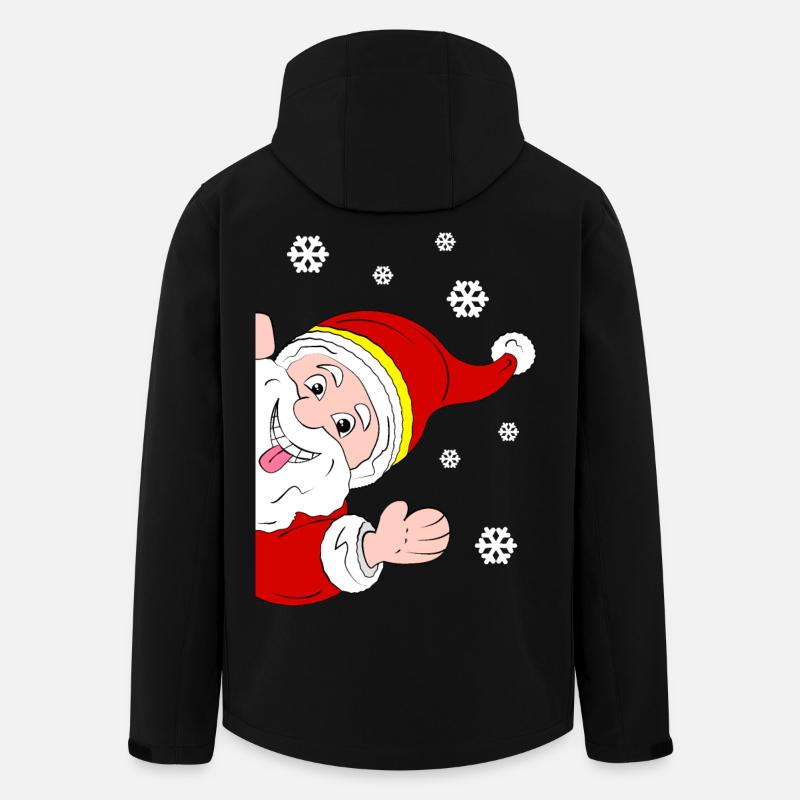 Froher Weihnachtsmann Schneegruß - Recycelte Männer Softshell-Jacke von Stanley/Stella - Schwarz