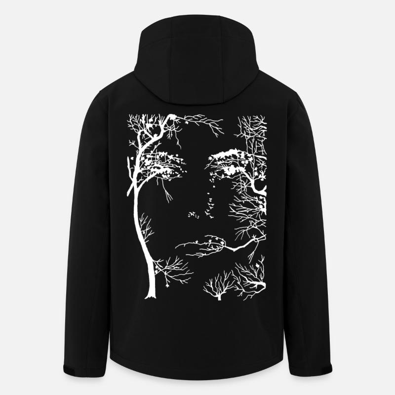Visage de la forêt (blanc) - Veste softshell homme en polyester recyclé Stanley/Stella - noir