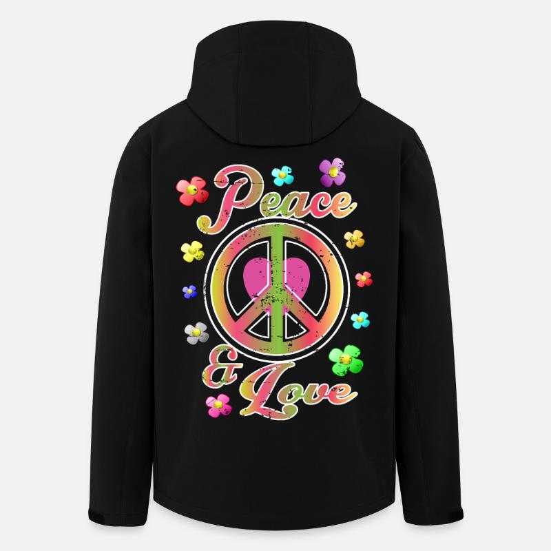 Frieden und Liebe - Recycelte Männer Softshell-Jacke von Stanley/Stella - Schwarz