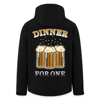 Dinner for one | Lustiges Bier Design - Silvester - Recycelte Männer Softshell-Jacke von Stanley/Stella - Schwarz - Hinten - AI Model Male 185 light (185cm)