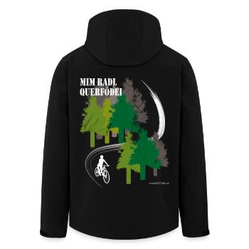 mim Radl querfödei - mit dem Rad quer Feld ein - Recycelte Männer Softshell-Jacke von Stanley/Stella - Schwarz - Hinten - AI Model Male 185 light (185cm)