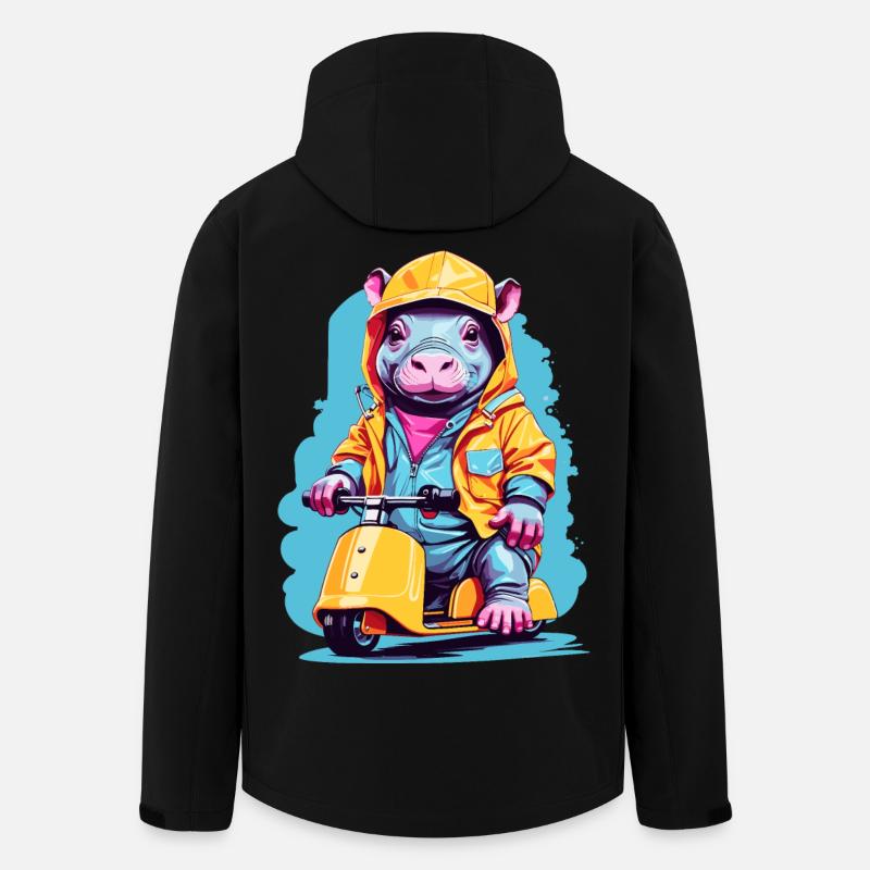 Hippopotame doux - Veste softshell homme en polyester recyclé Stanley/Stella - noir