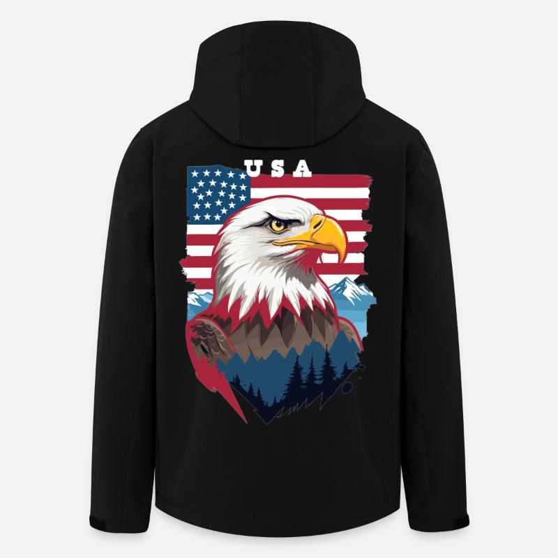 Pygargue à tête blanche - Veste softshell homme en polyester recyclé Stanley/Stella - noir